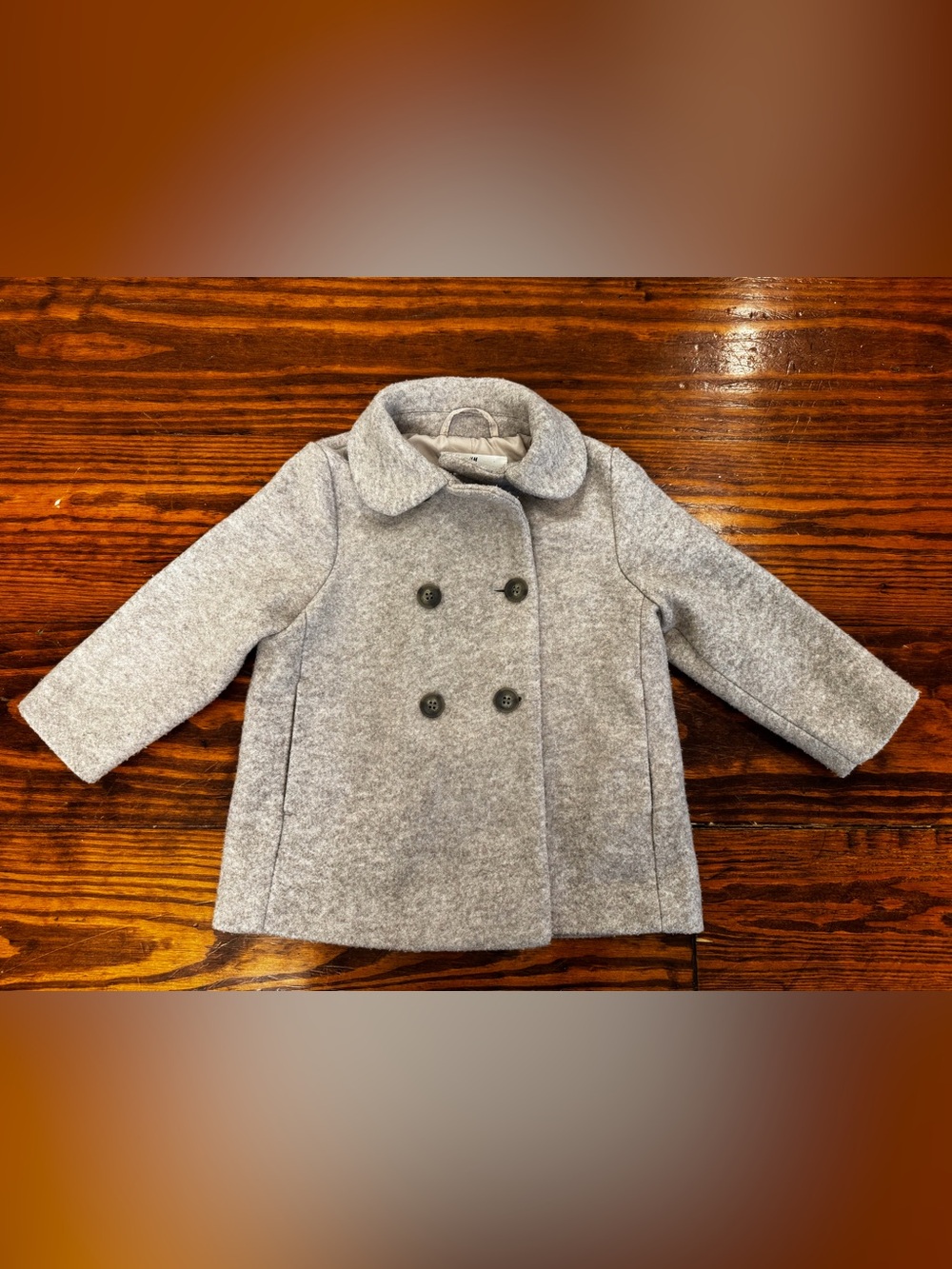 H&M Kids Light Gray Double-Breasted Pea Coat